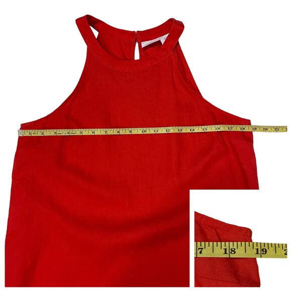 Sigrid Olsen 100% Linen Dress - Red Orange - Medium - Picture 5 of 12